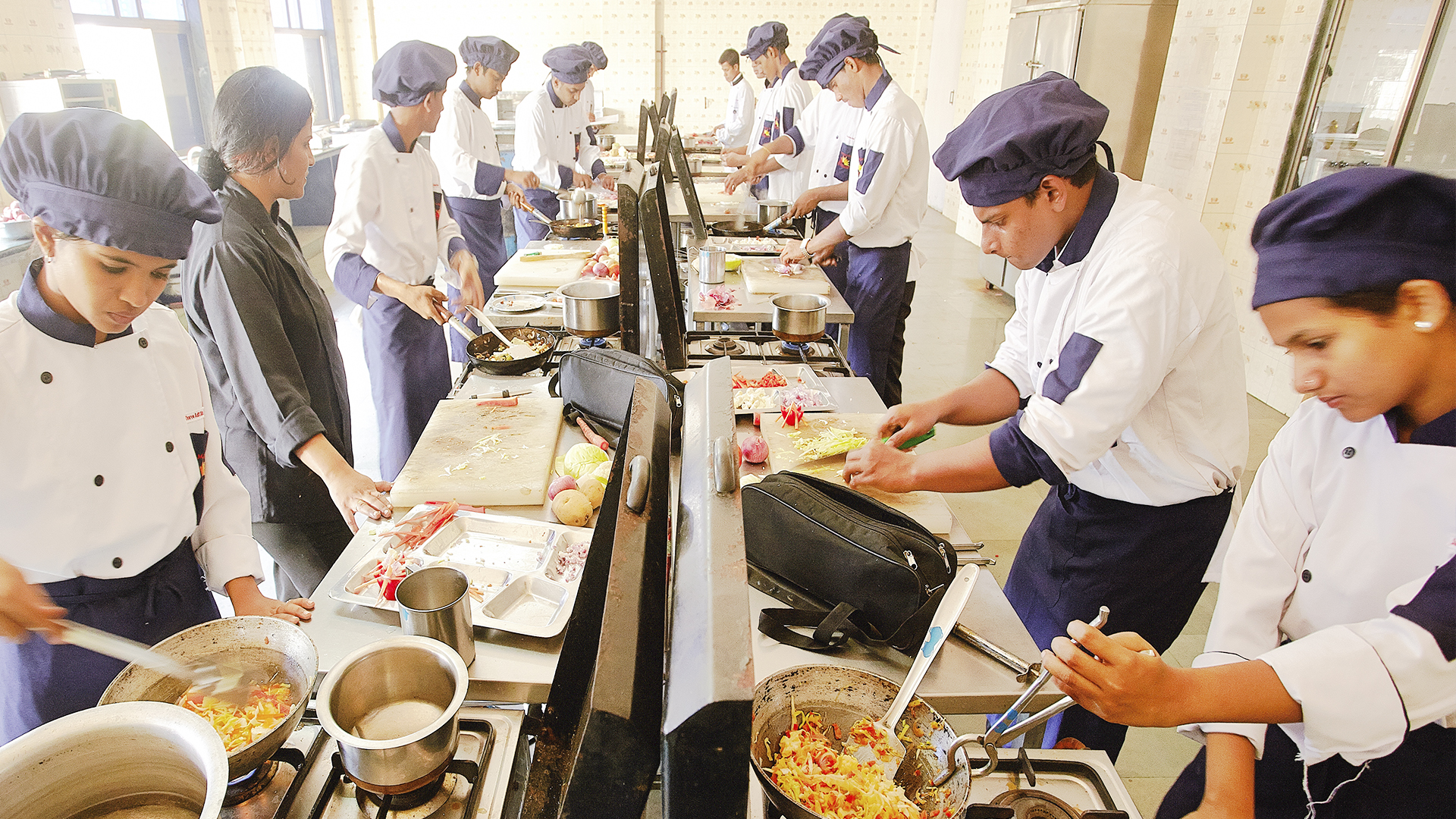 Students making their own food creations